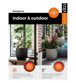 Capi Pot à fleurs Urban Tube bas élégant 55x73 cm Gris foncé