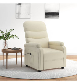 Fauteuil inclinable électrique Crème Similicuir