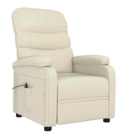 Fauteuil inclinable électrique Crème Similicuir