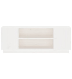 Meuble TV Blanc 110x35x40,5 cm Bois de pin massif