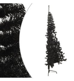 Demi sapin de Noël artificiel avec support Noir 120 cm PVC