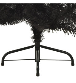 Demi sapin de Noël artificiel avec support Noir 120 cm PVC