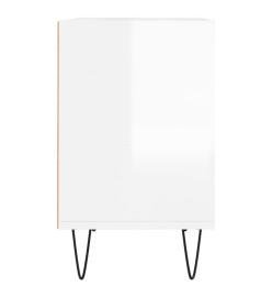 Meuble TV blanc brillant 103,5x30x50 cm bois d'ingénierie