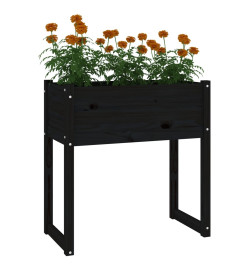 Jardinière Noir 78x40x81 cm Bois massif de pin