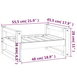 Lit pour chien Marron miel 55,5x45,5x28 cm Bois de pin solide