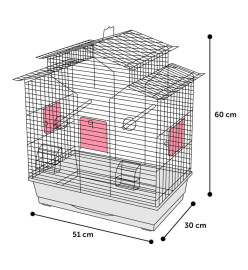 FLAMINGO Cage à perruches Numfor 1 51x30x60 cm Bleu métallique