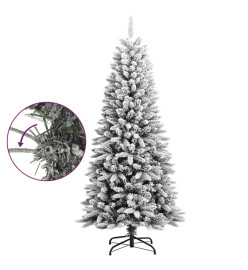 Sapin de Noël artificiel avec neige floquée 150 cm PVC et PE