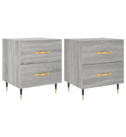 Tables de chevet 2 pcs gris sonoma 40x35x47,5 cm