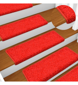 Tapis d'escalier 5 pcs 65x21x4 cm Rouge