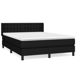 Lit à sommier tapissier avec matelas Noir 140x200 cm Tissu
