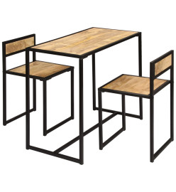 Ensemble de salle à dîner 3 pcs Bois de manguier solide