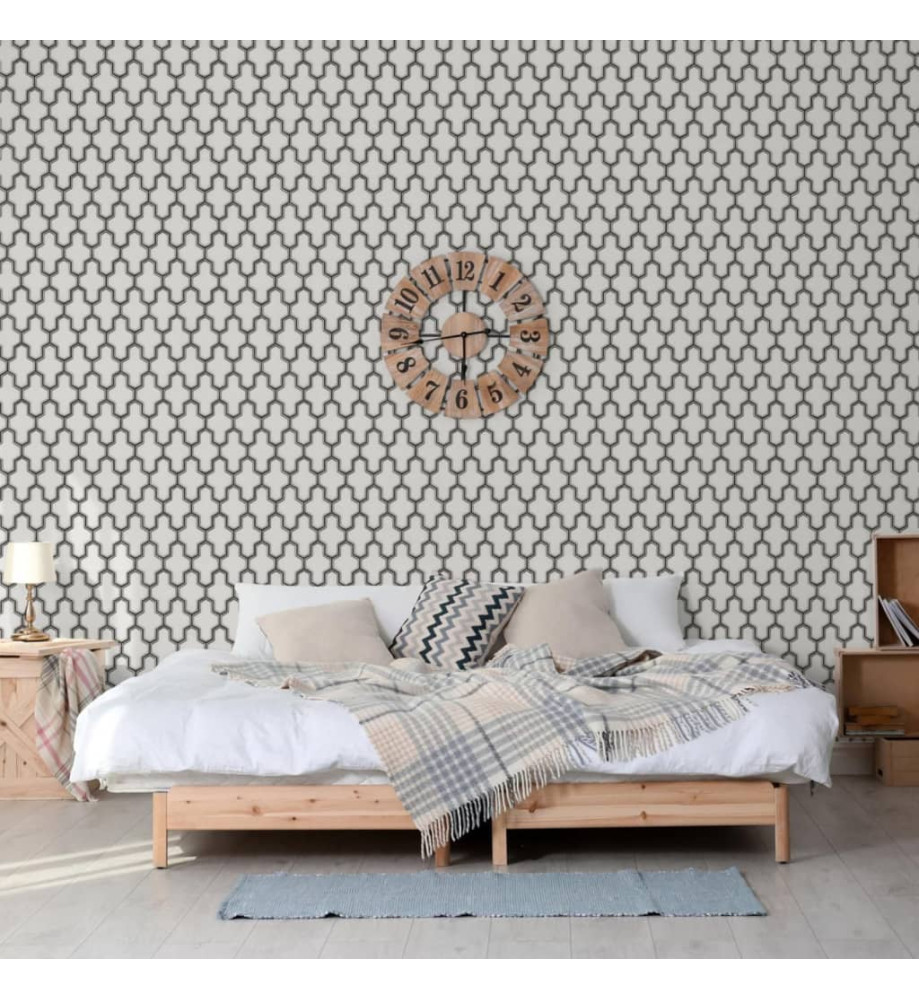 DUTCH WALLCOVERINGS Papier peint Geometric Blanc et noir