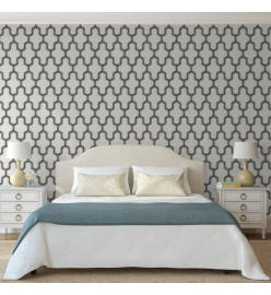 DUTCH WALLCOVERINGS Papier peint Geometric Blanc et noir