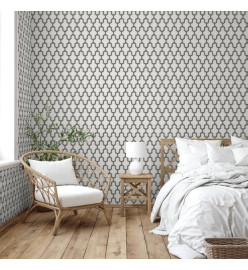 DUTCH WALLCOVERINGS Papier peint Geometric Blanc et noir