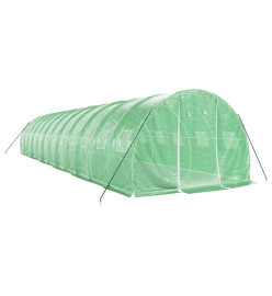 Serre avec cadre en acier vert 36 m² 12x3x2 m