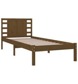 Cadre de lit Marron miel Bois de pin massif 90x200 cm