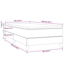 Lit à sommier tapissier avec matelas Marron 100x200 cm