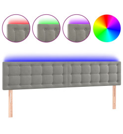Tête de lit à LED Gris clair 160x5x78/88 cm Velours
