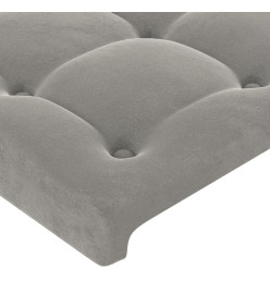 Tête de lit à LED Gris clair 160x5x78/88 cm Velours