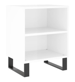 Tables de chevet 2pcs blanc brillant 40x30x50cm bois ingénierie