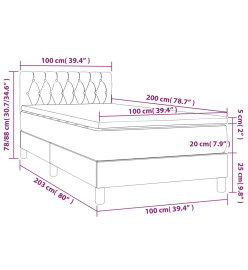 Lit à sommier tapissier avec matelas Bleu foncé 100x200 cm