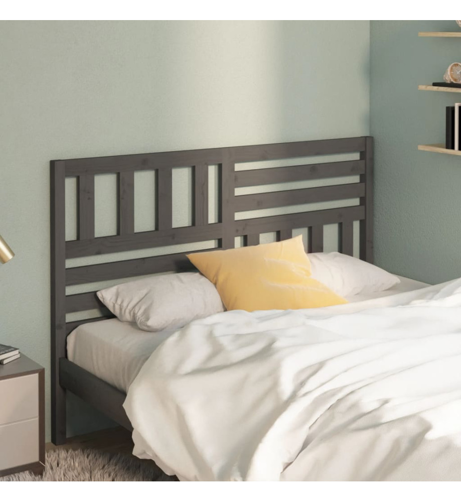 Tête de lit Gris 141x4x100 cm Bois massif de pin Tête de lit Gris 141x4x100 cm Bois massif de pin