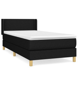 Lit à sommier tapissier et matelas Noir 80x200 cm Tissu