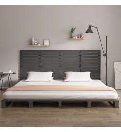Tête de lit murale Gris 166x3x91,5 cm Bois massif de pin