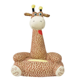 Chaise en peluche pour enfants Girafe Marron