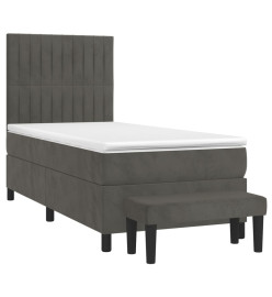 Lit à sommier tapissier avec matelas Gris foncé 100x200 cm