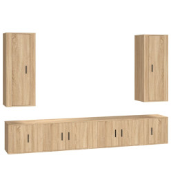 Ensemble de meubles TV 6 pcs Chêne sonoma Bois d'ingénierie