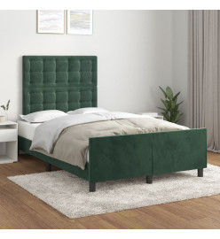 Cadre de lit avec tête de lit Vert foncé 120x200 cm Velours