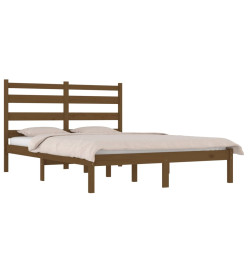 Cadre de lit Marron miel Bois de pin massif 160x200 cm