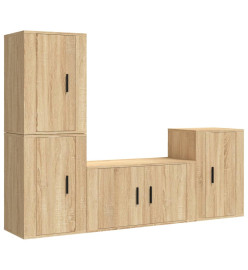 Ensemble de meubles TV 4 pcs Chêne sonoma Bois d'ingénierie