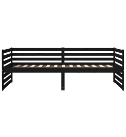 Lit de jour Noir 80x200 cm Bois de pin massif