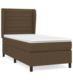 Lit à sommier tapissier avec matelas Marron foncé 100x200 cm