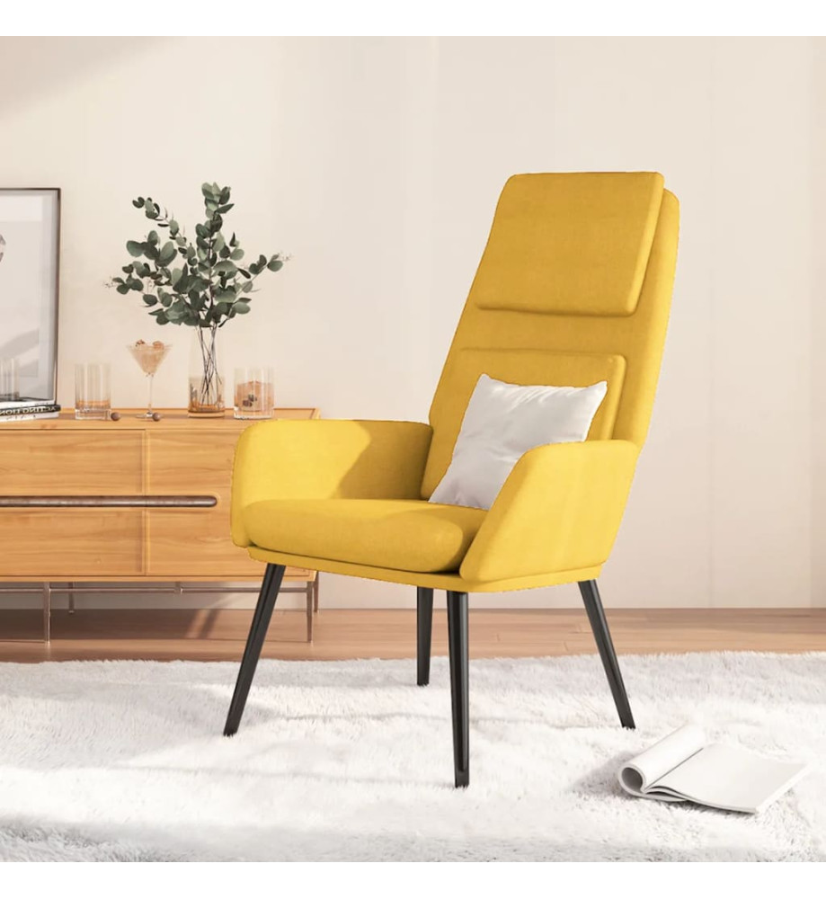 Chaise de relaxation Jaune moutarde Tissu