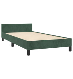 Cadre de lit avec tête de lit Vert foncé 100x200 cm Velours