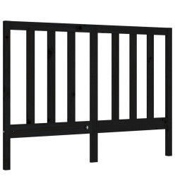 Cadre de lit avec tête de lit noir 140x200 cm bois massif