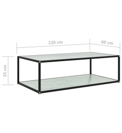 Table basse Blanc 120x60x35 cm Verre trempé