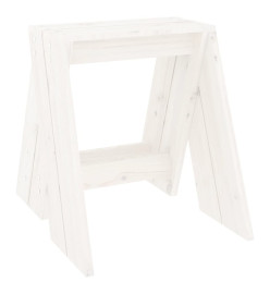 Tabourets lot de 2 blanc 40x40x45 cm bois massif de pin