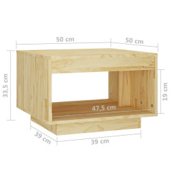 Table basse 50x50x33,5 cm bois de pin massif