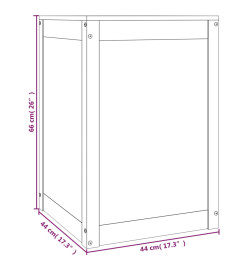 Boîte à linge Gris 44x44x66 cm Bois massif de pin