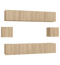 Ensemble de meubles TV 6 pcs Chêne sonoma Bois d'ingénierie