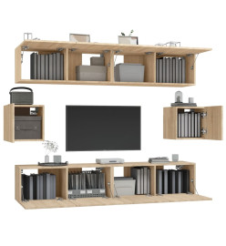 Ensemble de meubles TV 6 pcs Chêne sonoma Bois d'ingénierie