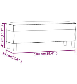 Banc Noir 100x35x41 cm Velours