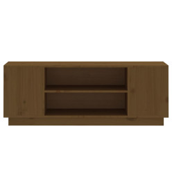 Meuble TV Marron miel 110x35x40,5 cm Bois de pin massif