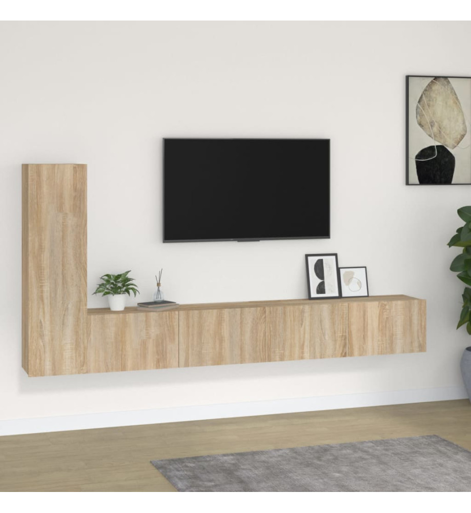 Ensemble de meubles TV 3 pcs Chêne sonoma Bois d'ingénierie