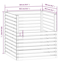 Composteur Marron miel 100x100x102 cm Bois massif de pin