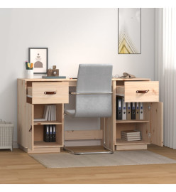 Bureau avec armoires 135x50x75 cm Bois massif de pin